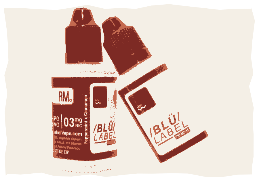 Blu Label Premium product line, screenprint treatment