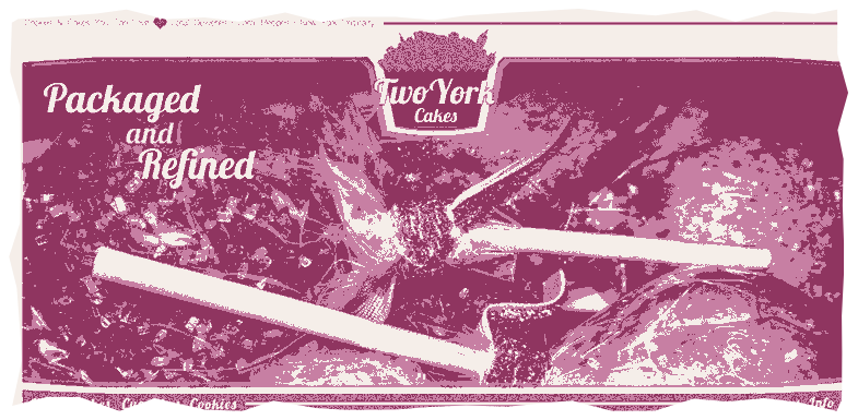 TwoYork Cakes campaign, screenprint treatment
